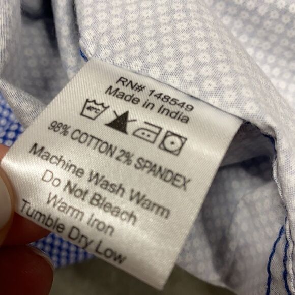 PD&C Blue Printed Slim Fit S/S  Button Down - Picture 7 of 8